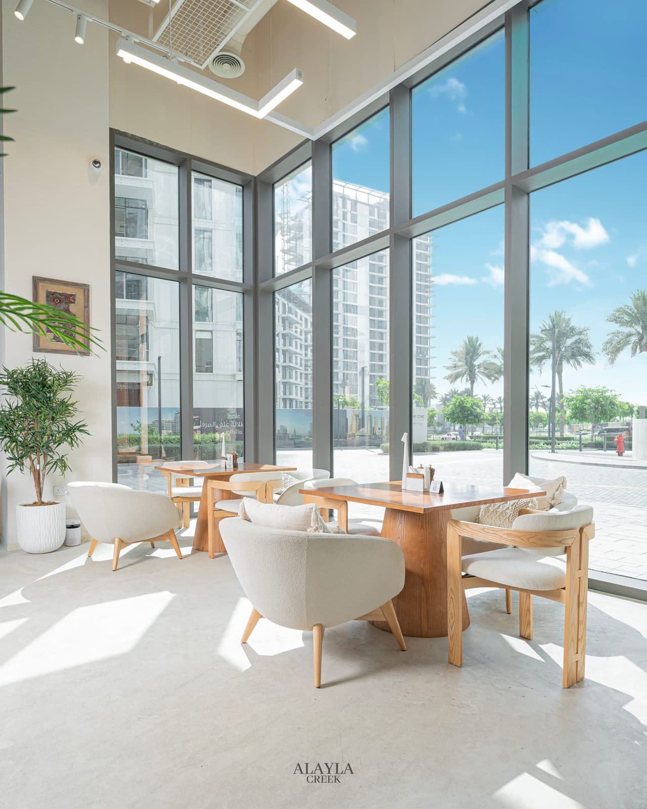 The bright dining room of Alayla Creek